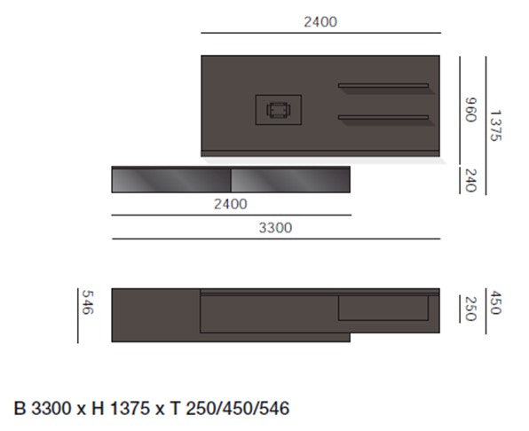 Lampo Tv-Möbel schwebend L6C39