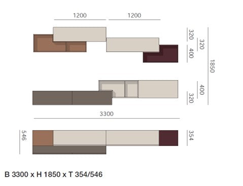 Lampo Tv-Möbel schwebend L6C03
