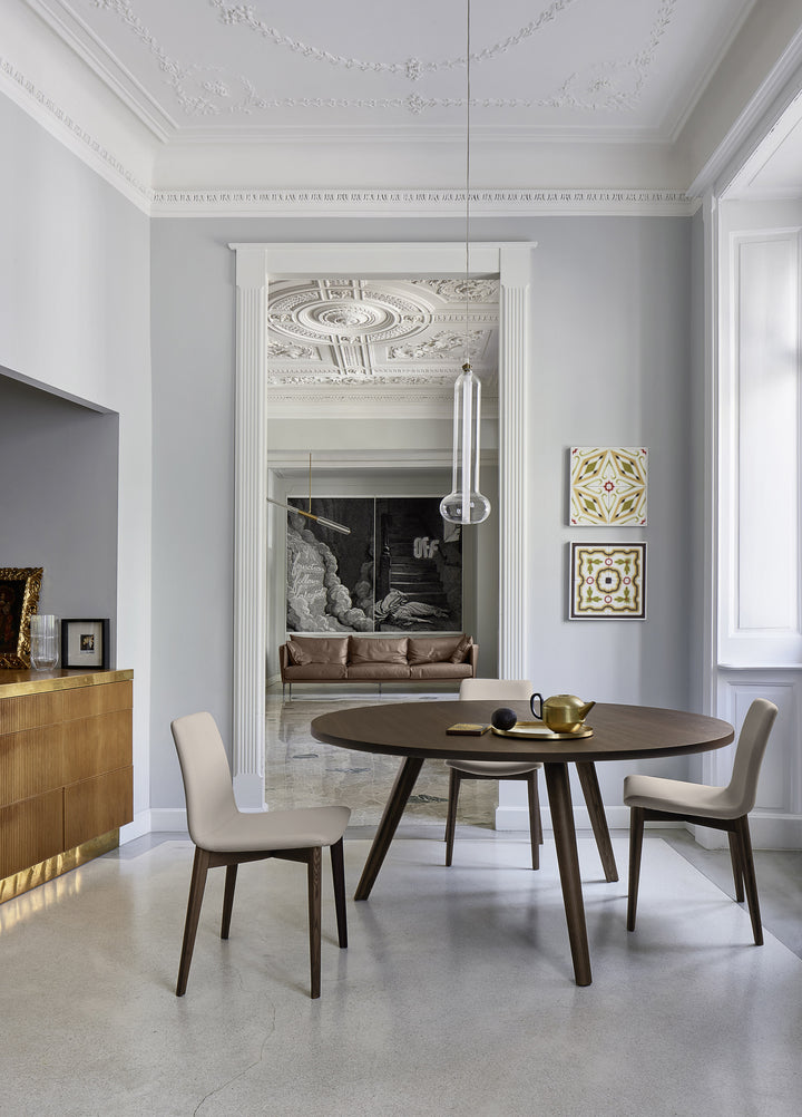 Bistrot dining table round wooden top