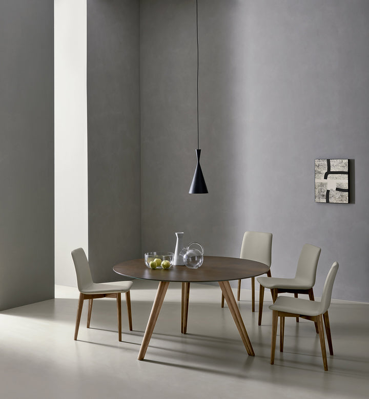 Bistrot dining table round ceramic top