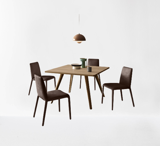 Bistrot dining table square wooden top