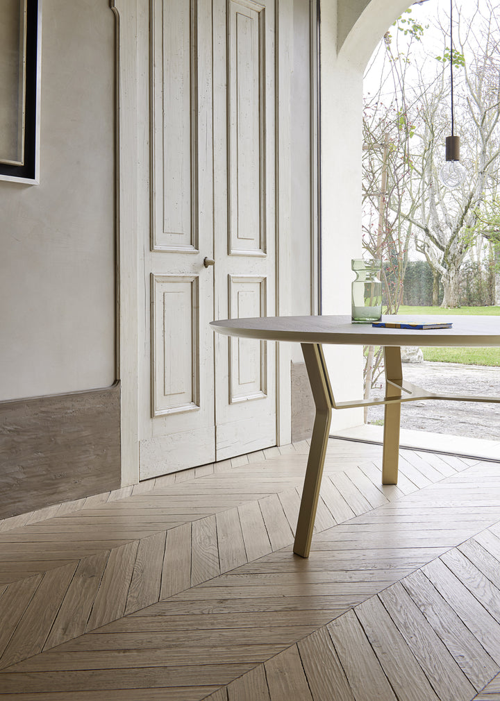 Iron Esstisch Rund Holzplatte