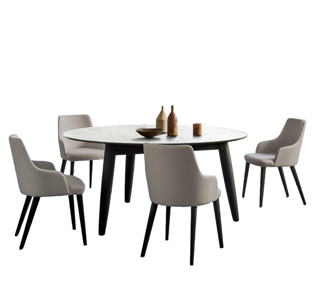 Convivo dining table round ceramic top