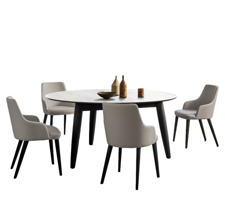 Convivo dining table round ceramic top
