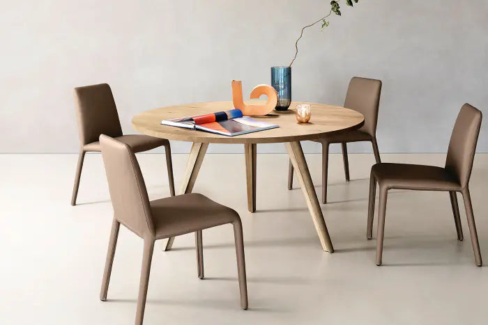 Bistrot dining table round wooden top