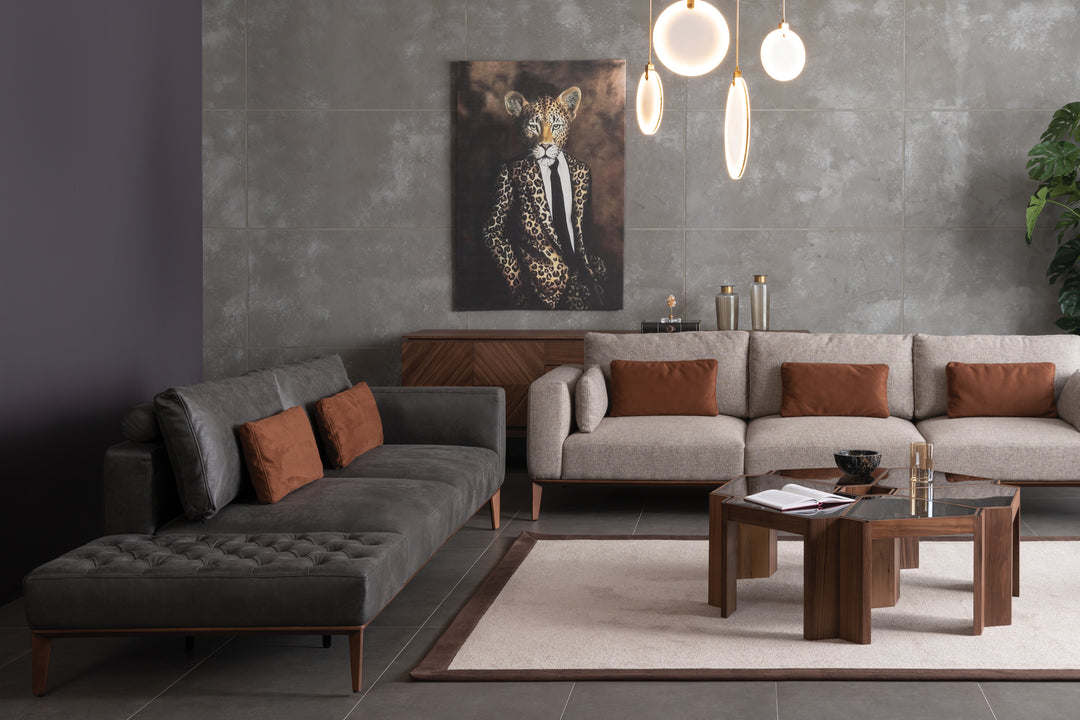 Maga sofa with pouf