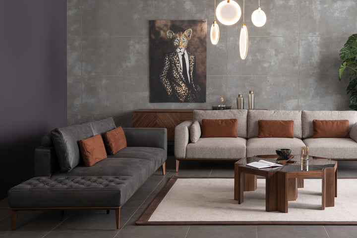 Maga sofa with pouf