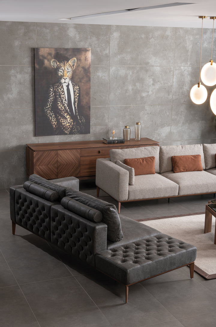 Maga sofa with pouf