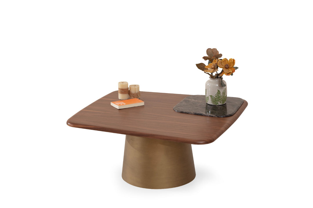 Bueno Couchtisch (White-Brass)