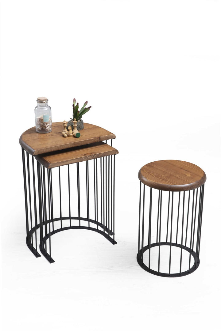 Nova Beistelltisch Set (Walnut)