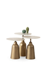Beige Beistelltisch Set
